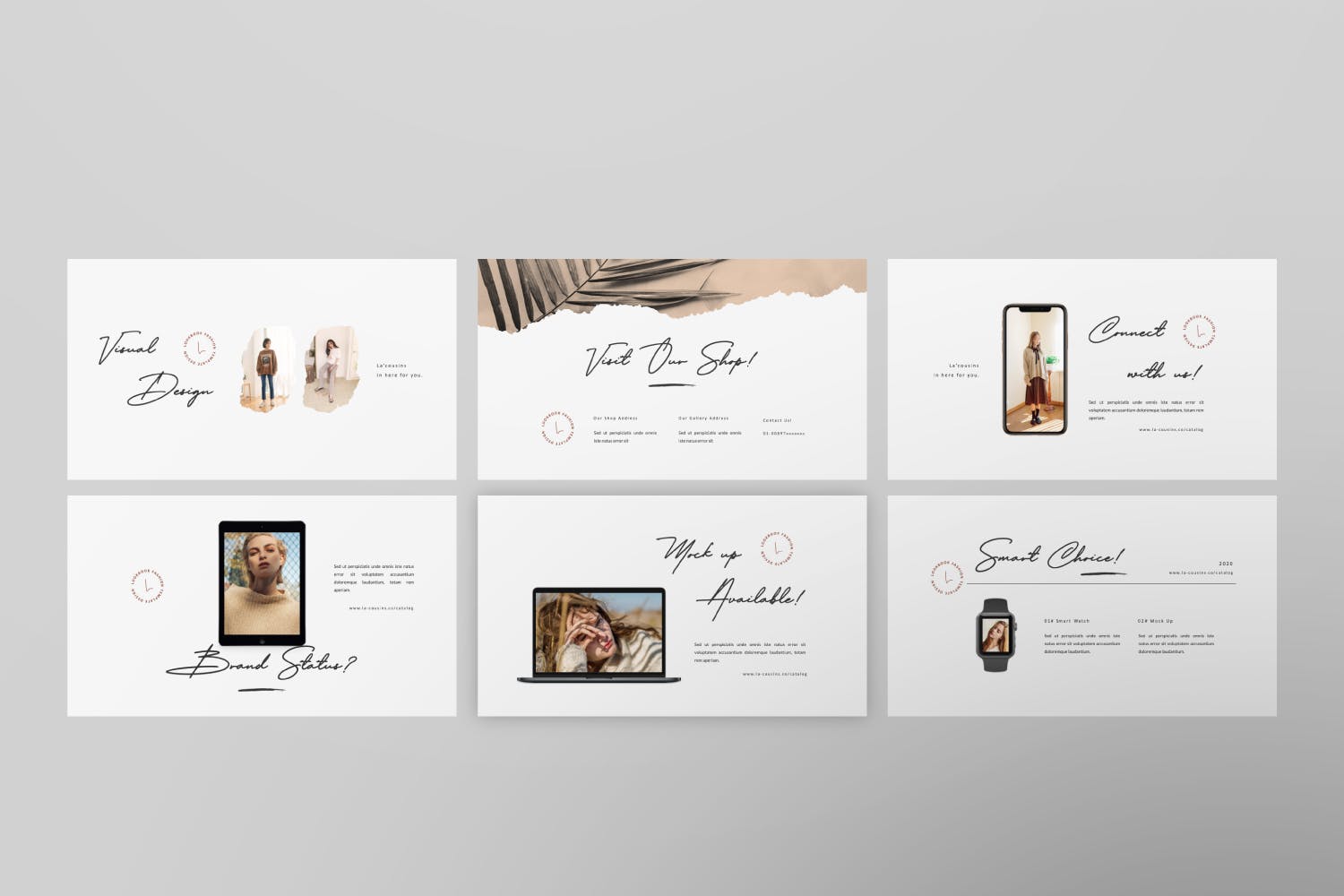 极简主义时尚品牌介绍PPT模板（PPTX）