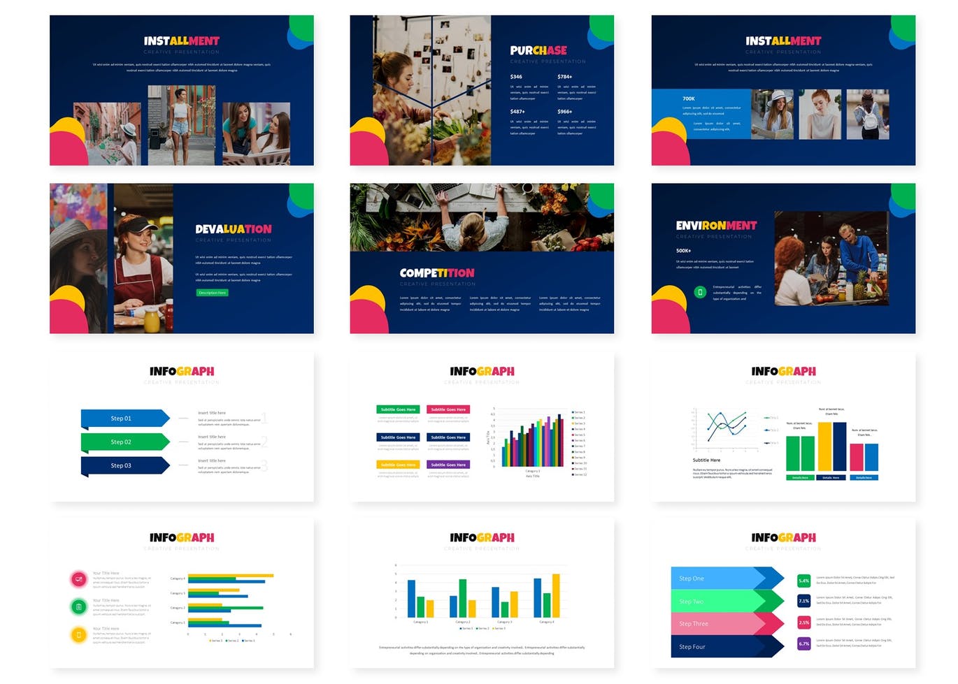 时尚清新简约多用途大数据powerpoint幻灯片演示模板（pptx）