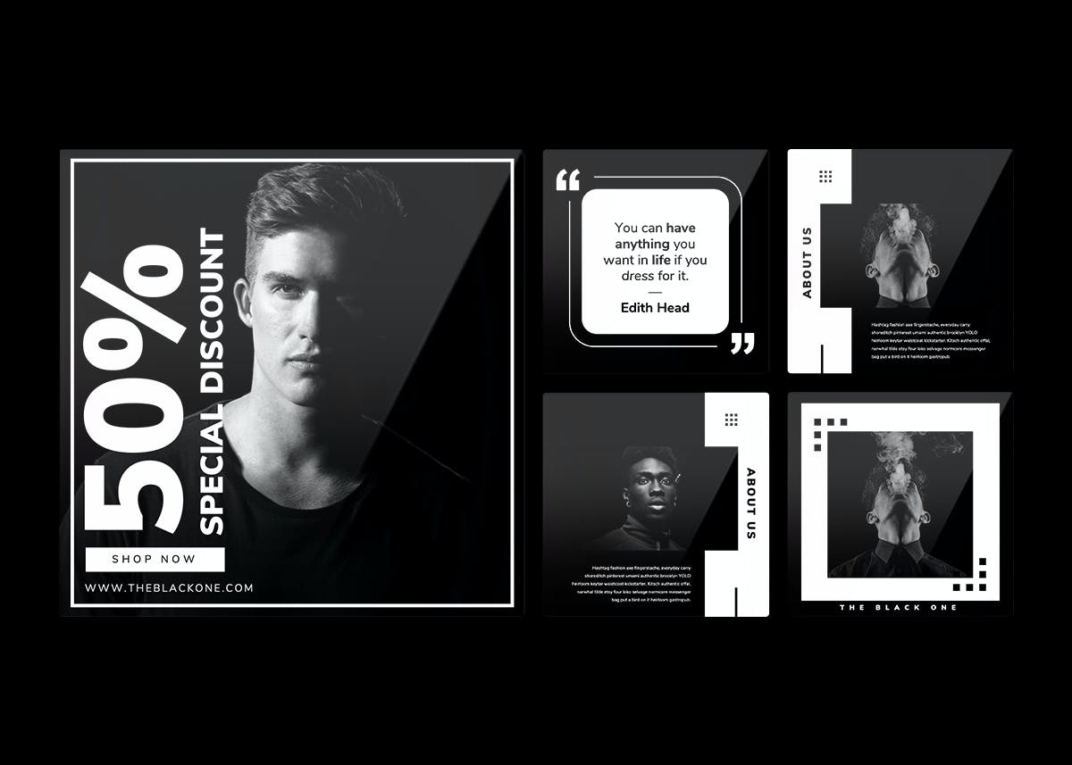 黑色的酷炫方形PPT模板下载（PPTX）