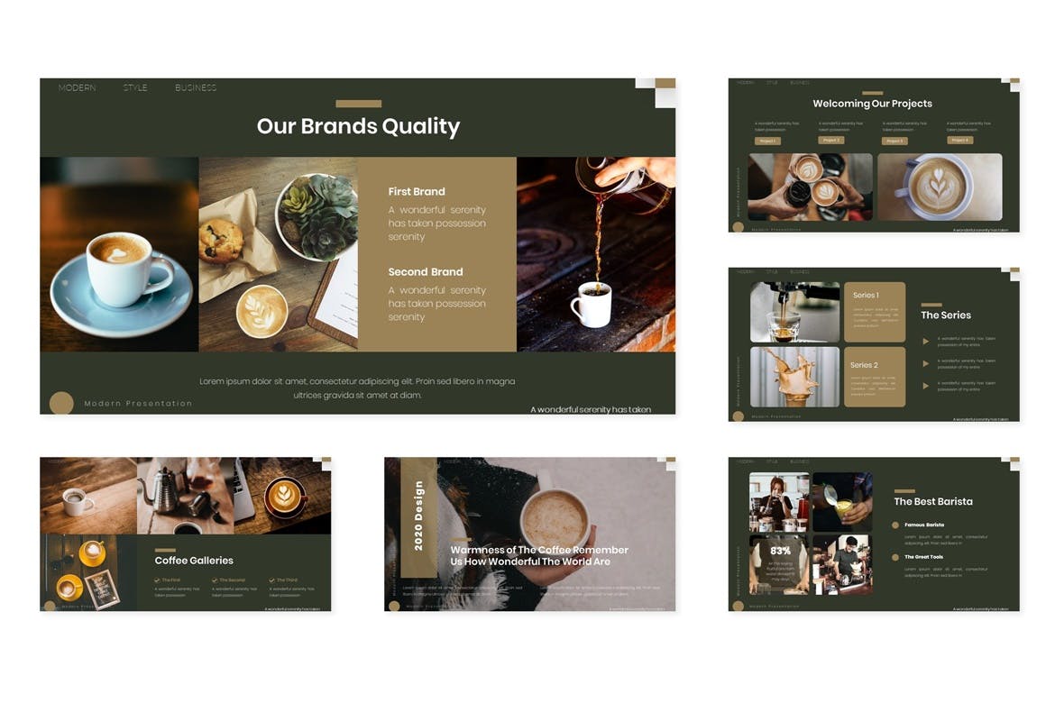 咖啡主题的PPT模板下载（PPTX）