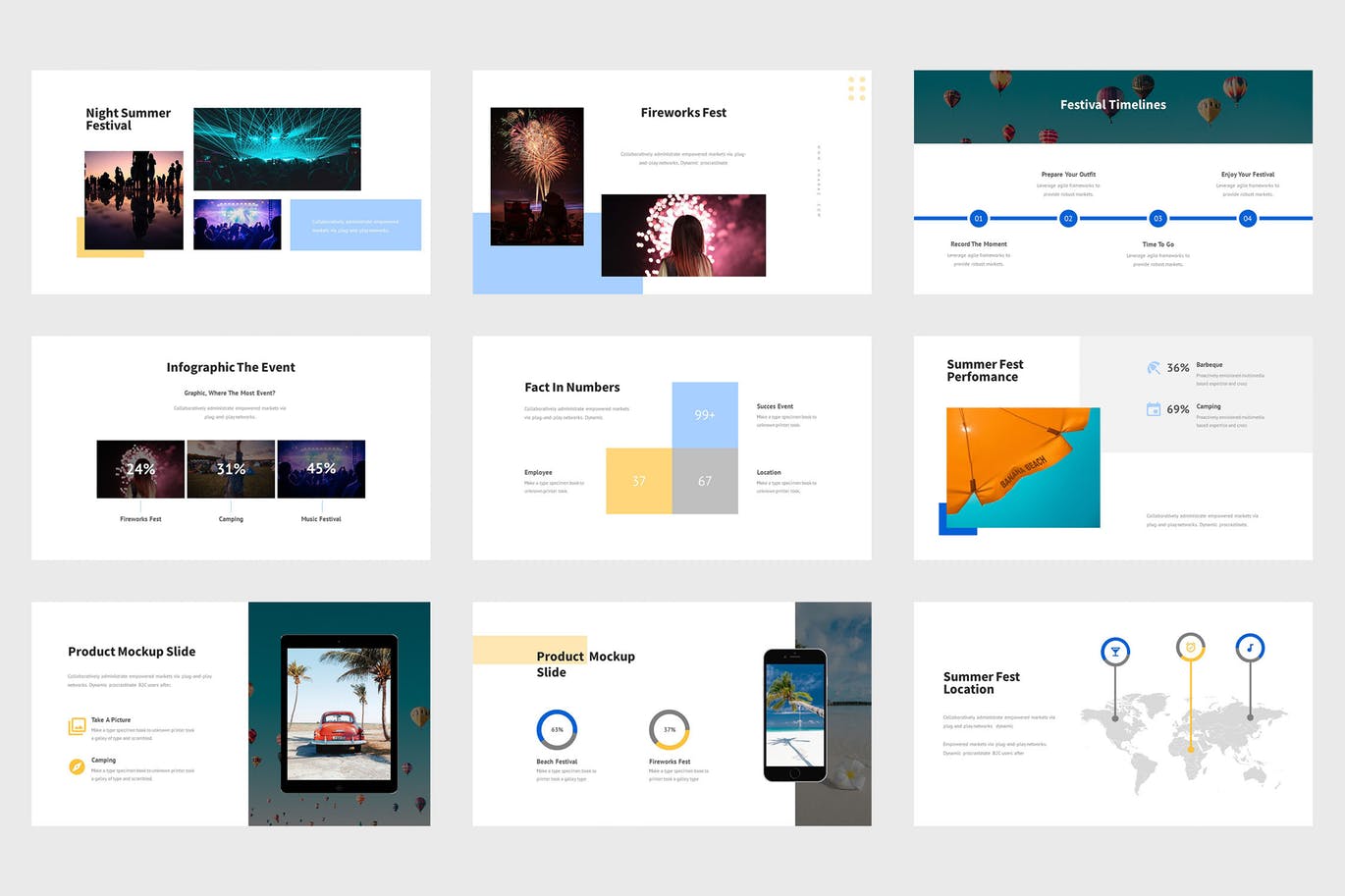夏季主题的PPT模板下载（PPTX）