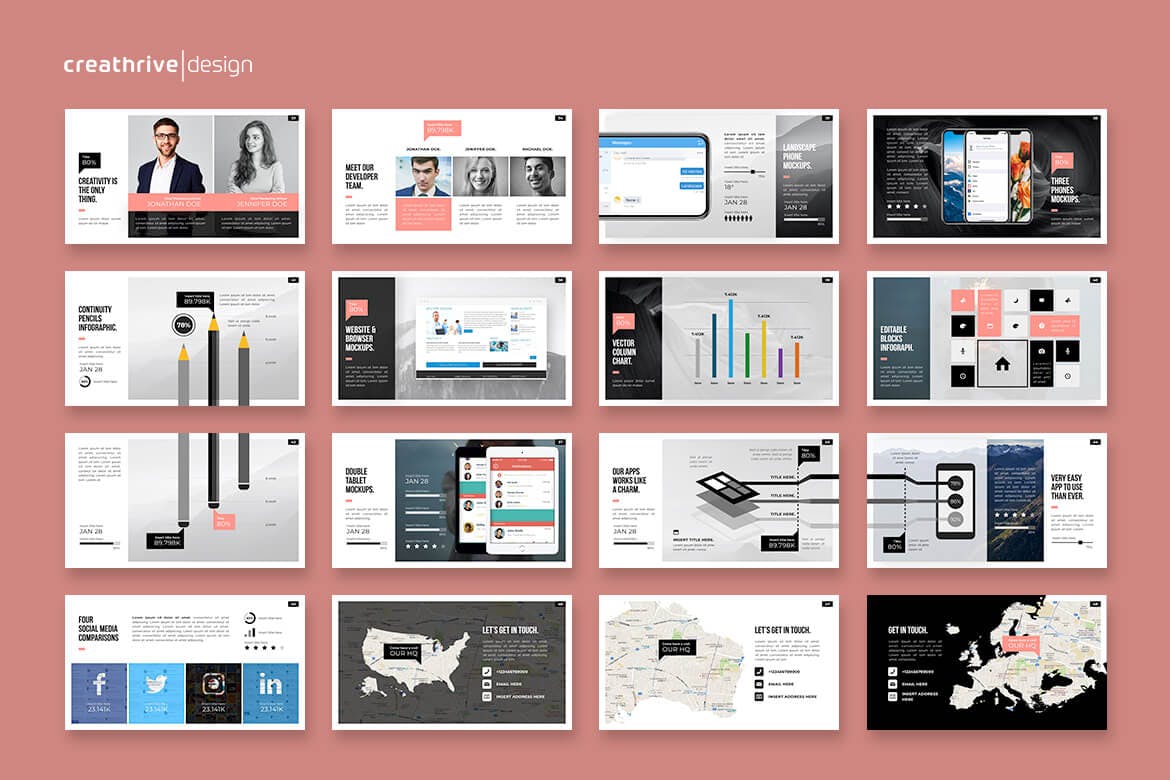 带有SWOT分析的高品质powerpoint大数据幻灯片演示模板（pptx）