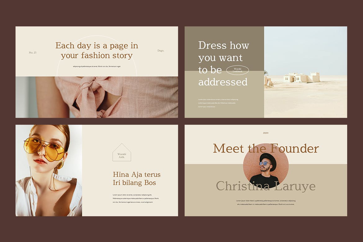 时尚高端专业的高品质时尚lookbook Google Slides谷歌幻灯片演示模板（pptx）