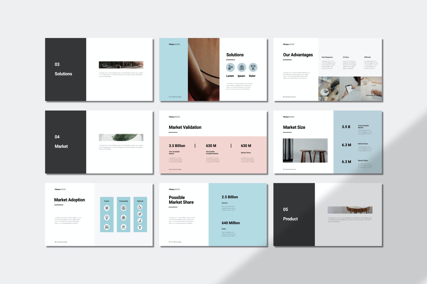 清新时尚高端简约配色的高品质powerpoint幻灯片演示模板（pptx、key）