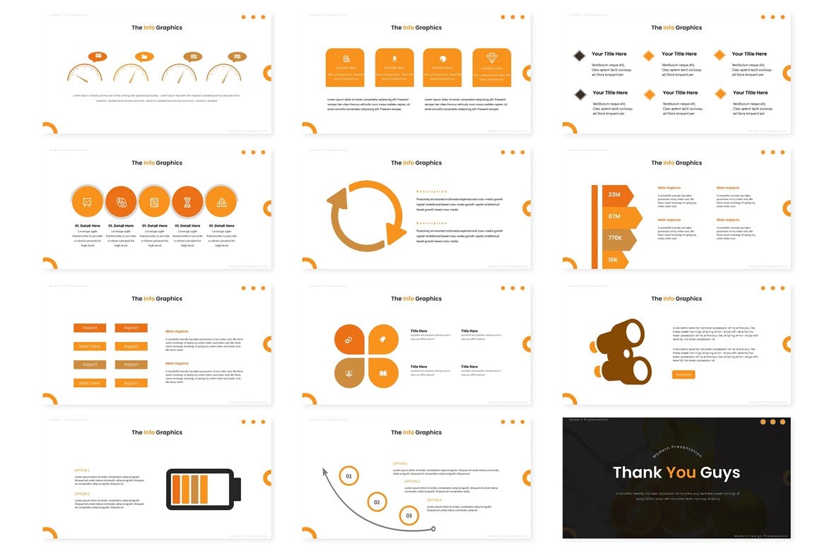 时尚简约好用的清新橙色配色水果主题keynote幻灯片演示模板（key）