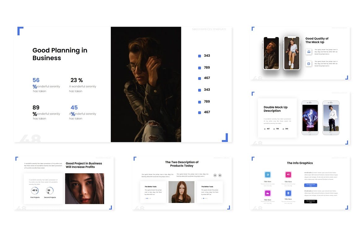 时尚高端简约清新keynote幻灯片演示模板（key）