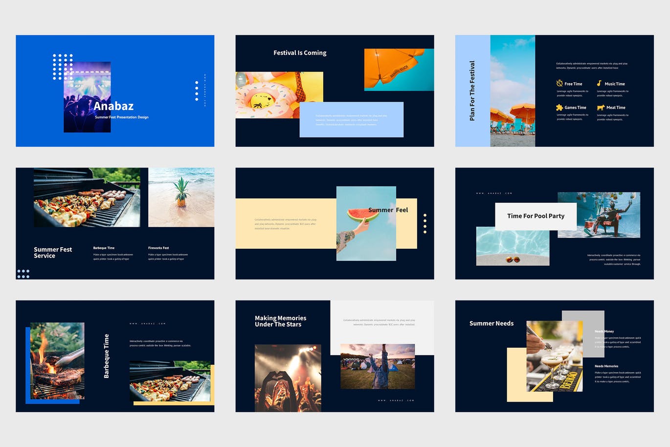 夏季主题的PPT模板下载（PPTX）