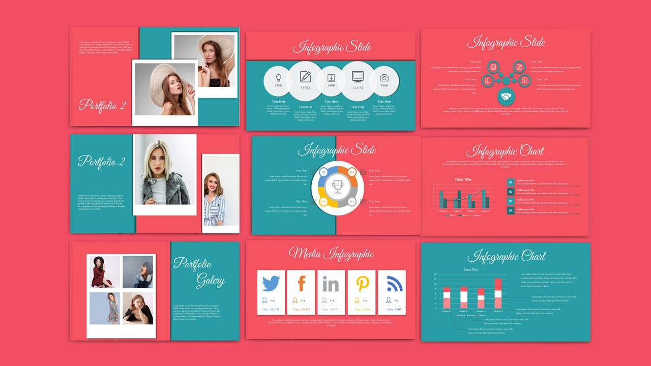 时尚酷炫色彩搭配的PPT模板下载（PPTX）