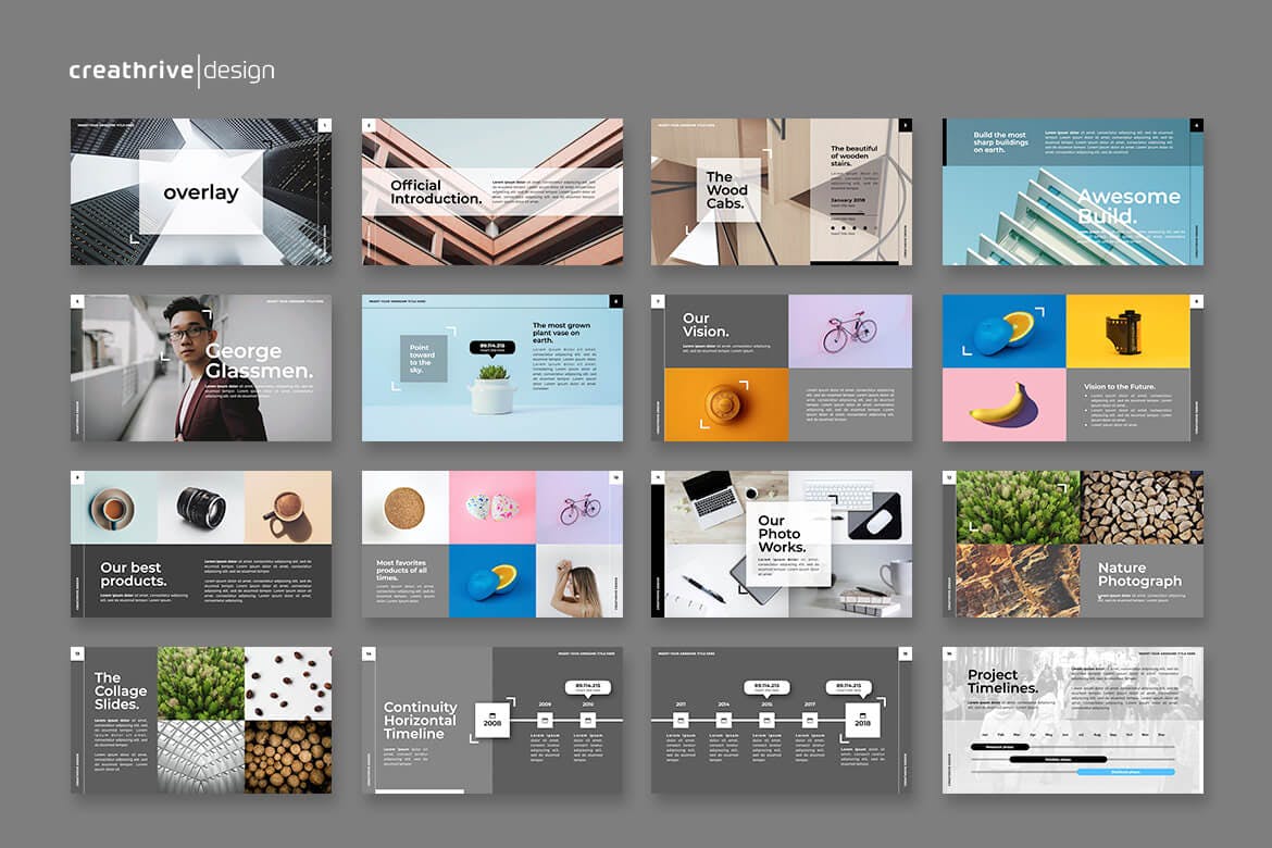 时尚大图片排版PPT模板下载（PPTX）