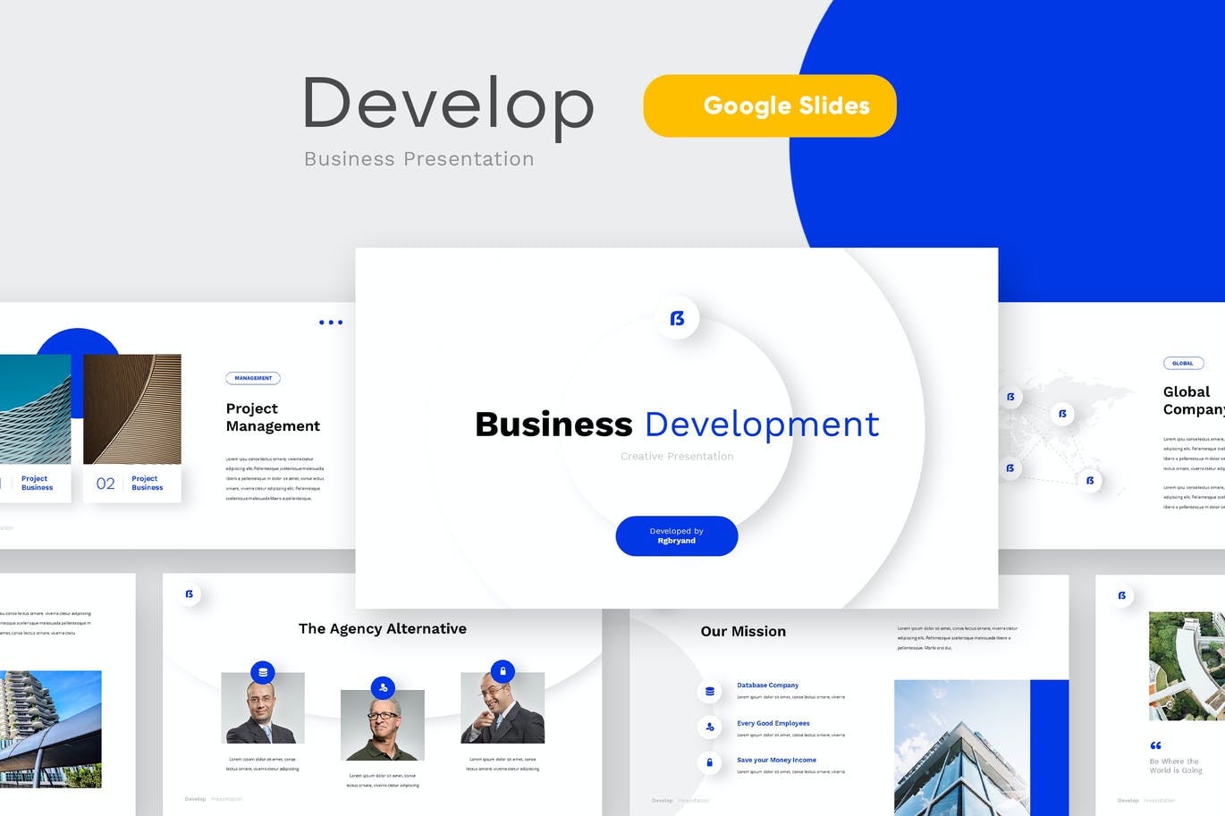 时尚高端简约专业的商业商务powerpoint幻灯片演示模板（pptx）