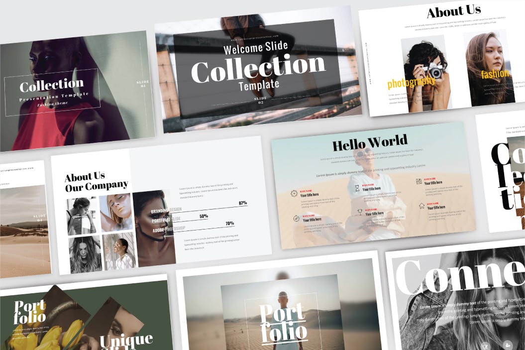 时尚高端优雅简约清新好用的高品质powerpoint幻灯片演示模板（pptx）