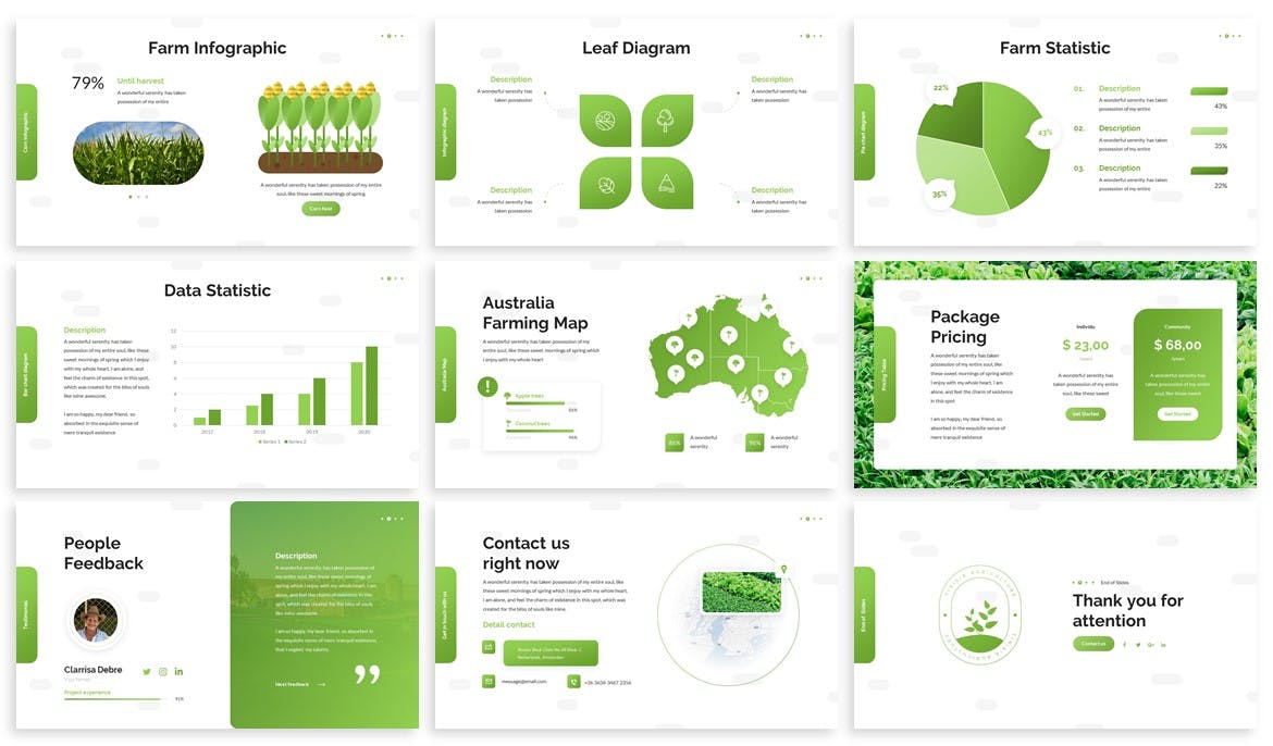 抽象现代风格农业项目PPT模板下载(PPTX)