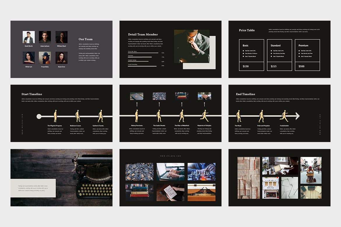 时尚简约好用的提案powerpoint幻灯片演示模板（pptx）