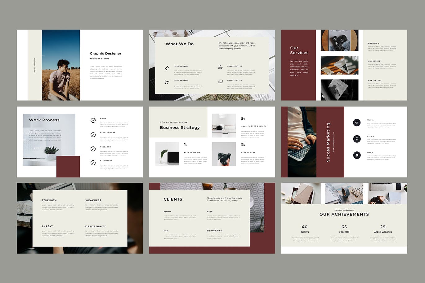 优雅简约商业商务提案powerpoint幻灯片演示模板（pptx）