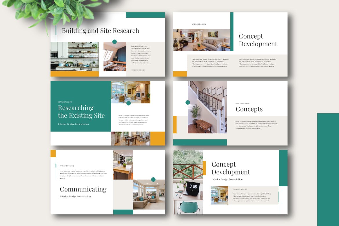 时尚高端简约多用途房地产室内设计powerpoint幻灯片演示模板（pptx）