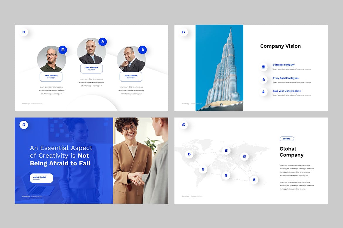时尚高端简约专业的商业商务powerpoint幻灯片演示模板（pptx）