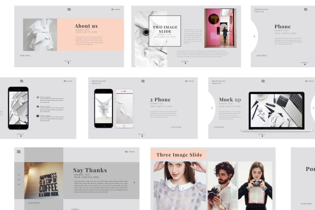 PPT模板 | 时尚独特高级品牌灰现代风格幻灯片PowerPoint创意多用途模板