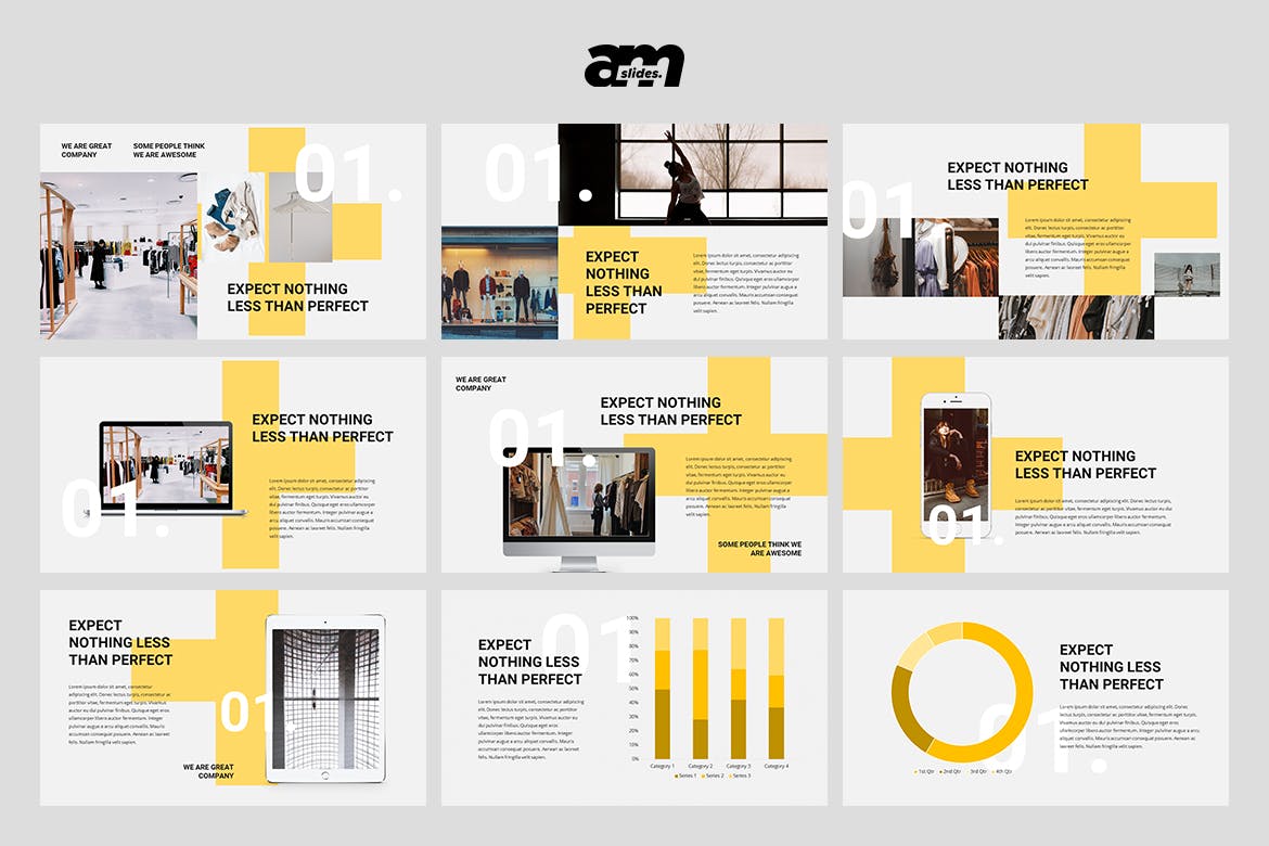 极简主义和独特的设计的PPT模板下载