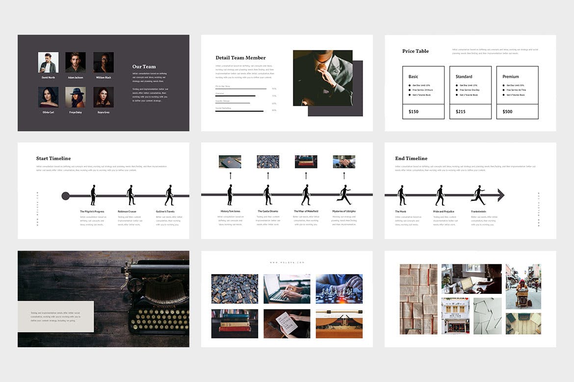 时尚简约好用的提案powerpoint幻灯片演示模板（pptx）