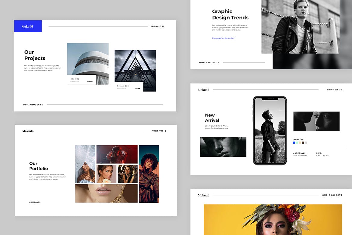 时尚高端专业的高品质蓝色配色powerpoint&amp;keynote幻灯片演示模板（pptx/key）