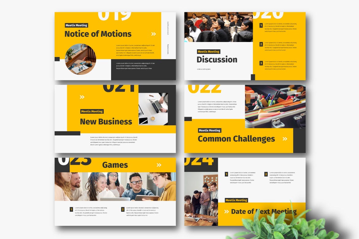 时尚高端醒目的月度会议提案提报powerpoint幻灯片演示模板（pptx）