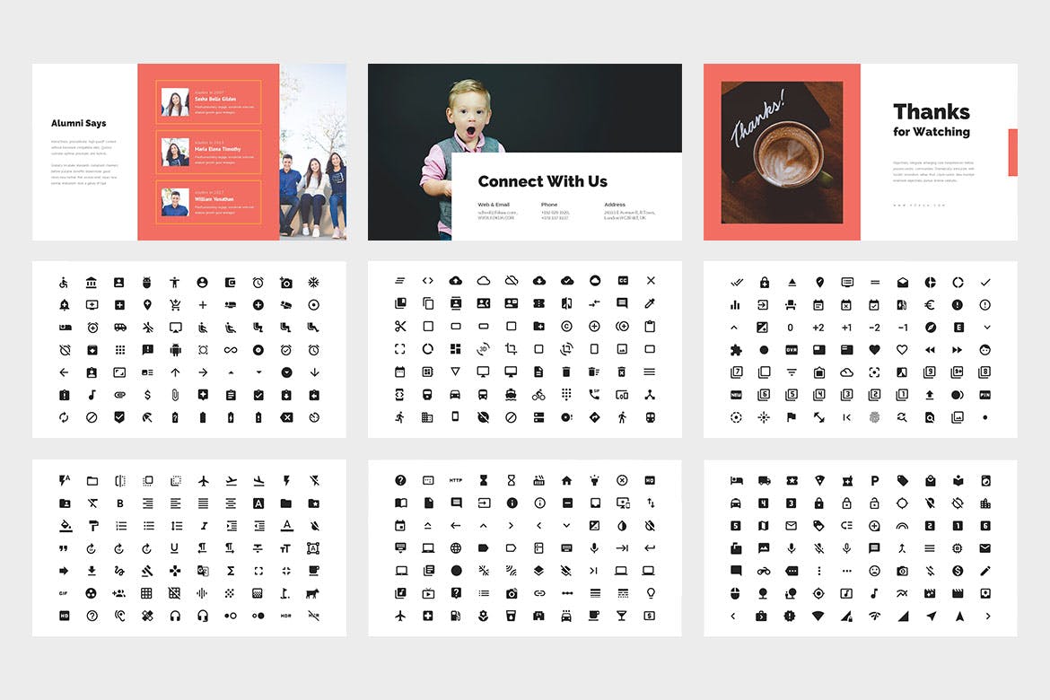 时尚简约清新好用的多用途学校留学机构powerpoint幻灯片演示模板（pptx）