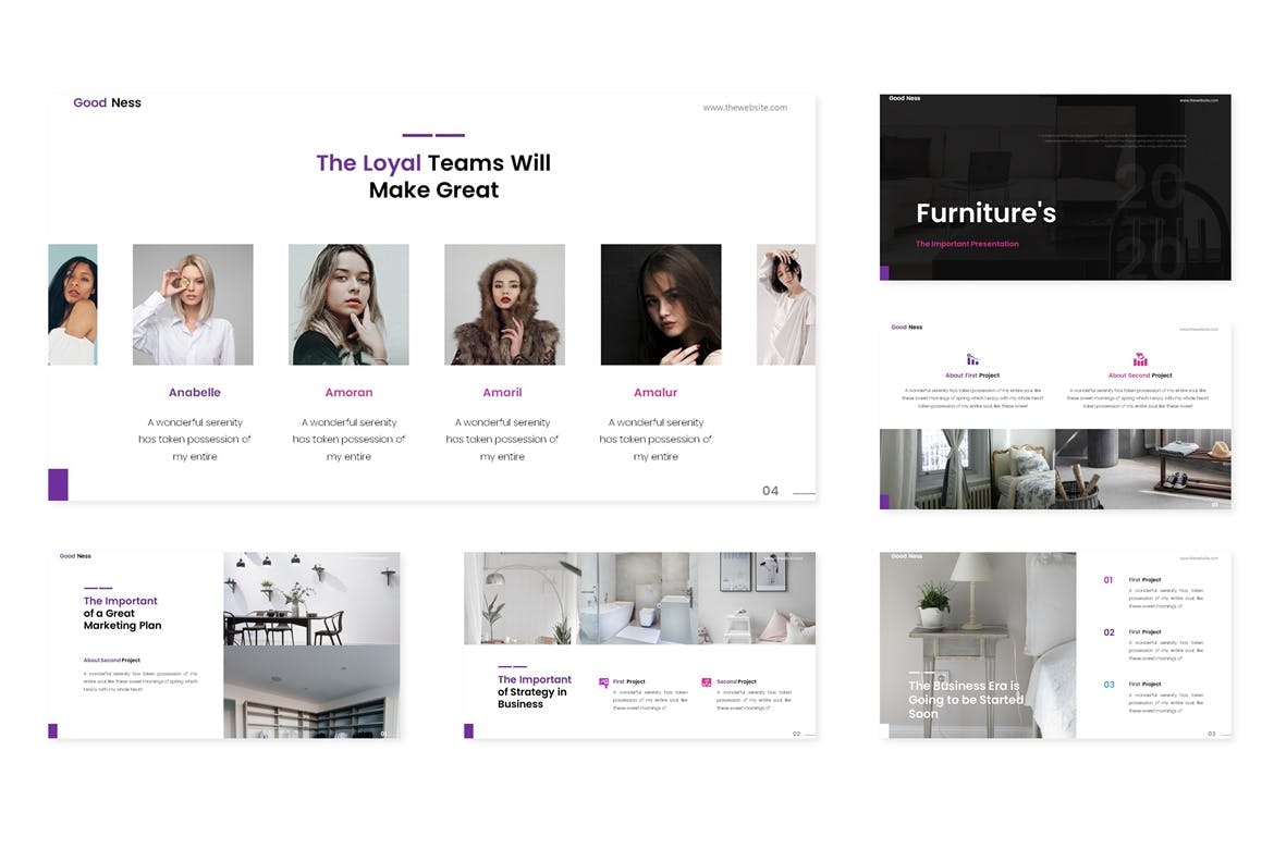 极简主义家具图片介绍PPT模板下载（PPTX）