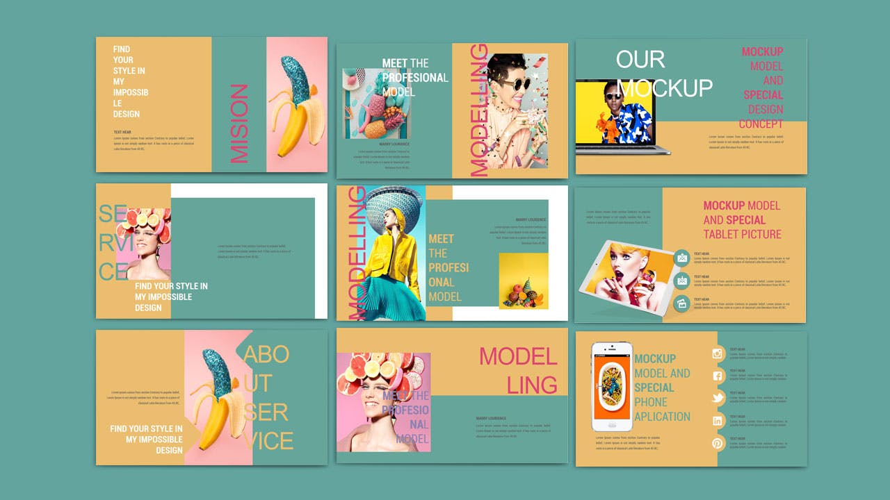 时尚特效杂志风格PPT模板下载（PPTX）