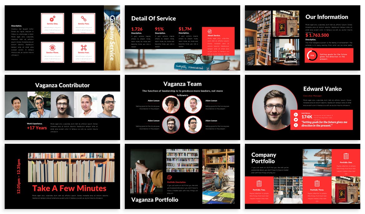 黑色商业谷歌幻灯片模板(PPTX)