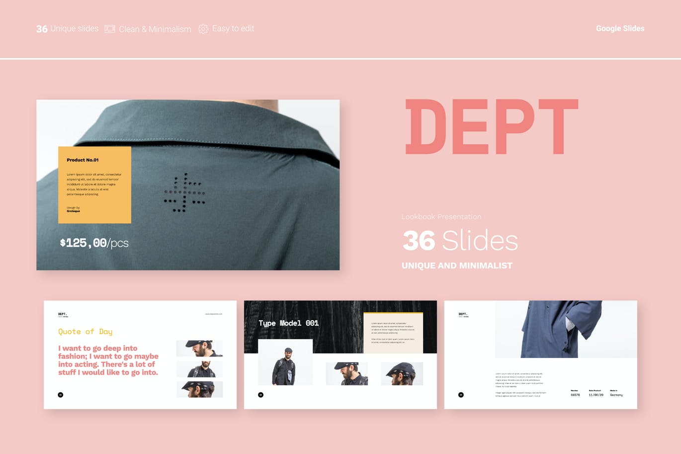 优雅时尚高端清新简约Google Slide谷歌幻灯演示模板（pptx）