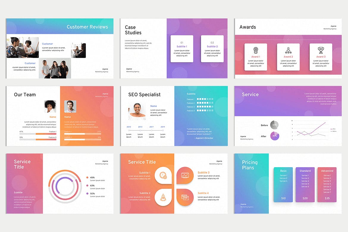 时尚清新高端多用途的高品质现在营销机构SEO大数据powerpoint幻灯片演示模板（pptx）