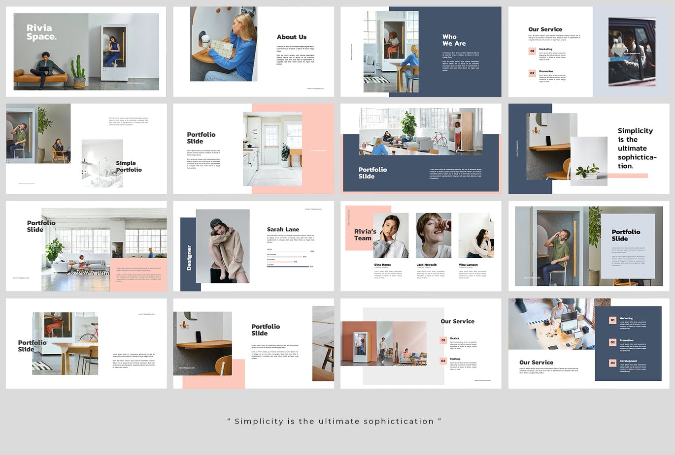 时尚高端简约清新北欧风格powerpoint幻灯片演示模板（pptx）