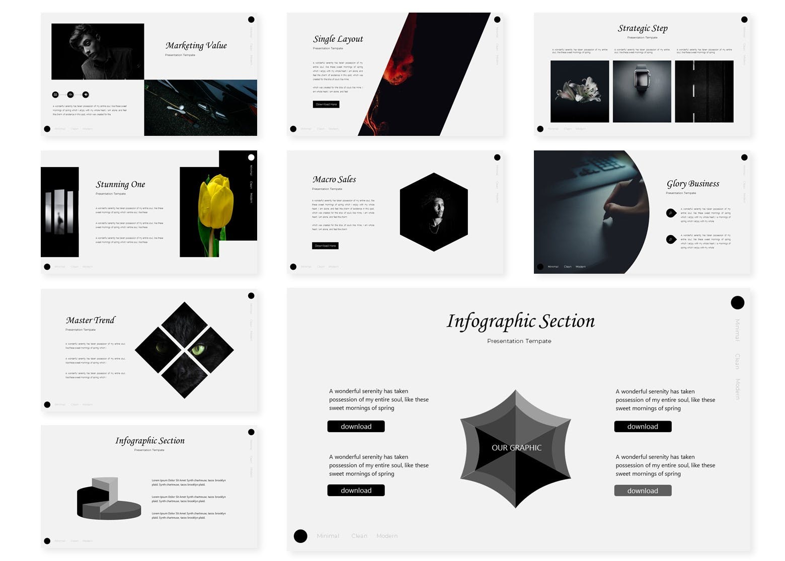 极简主义时尚PPT模板下载(PPTX)