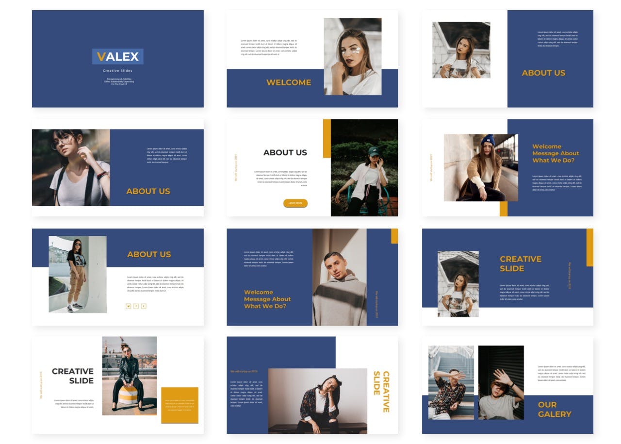 时尚高端简约多用途的Google Slides谷歌幻灯片演示模板（pptx）