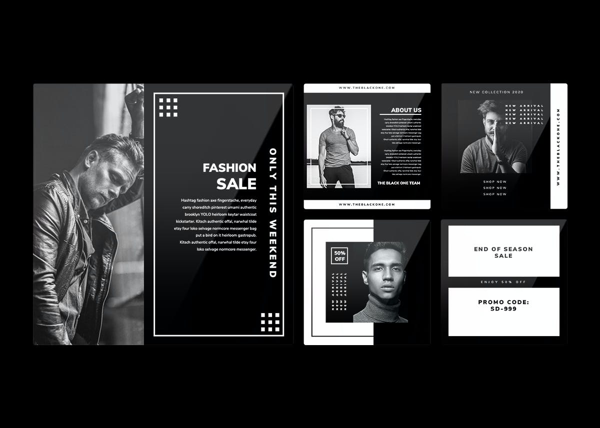 黑色的酷炫方形PPT模板下载（PPTX）