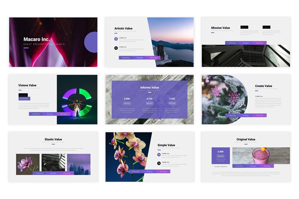 时尚高端清新紫色配色的大数据powerpoint幻灯片演示模板（pptx）