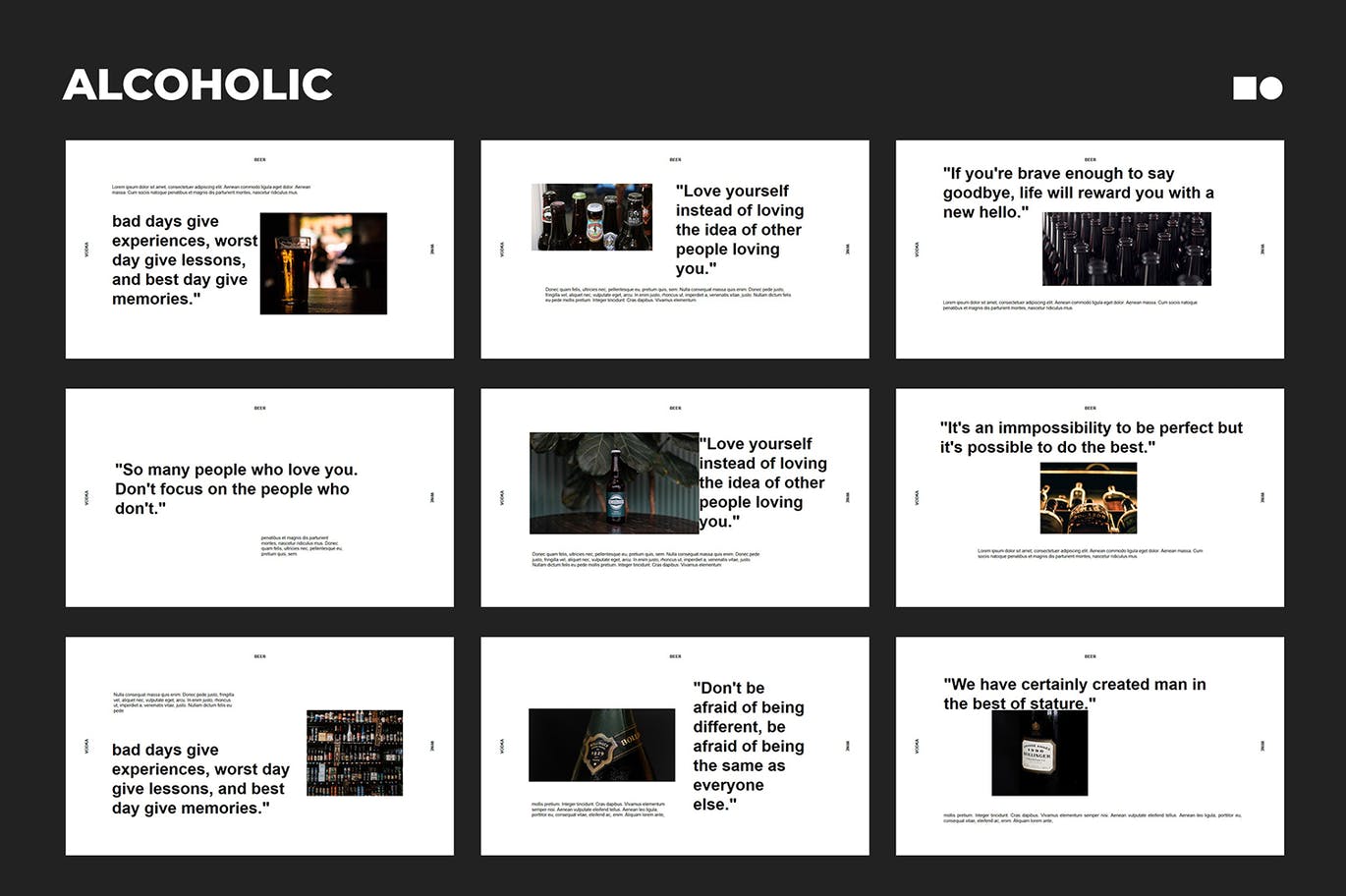 时尚高端酒品酒吧powerpoint幻灯片演示模板（pptx）