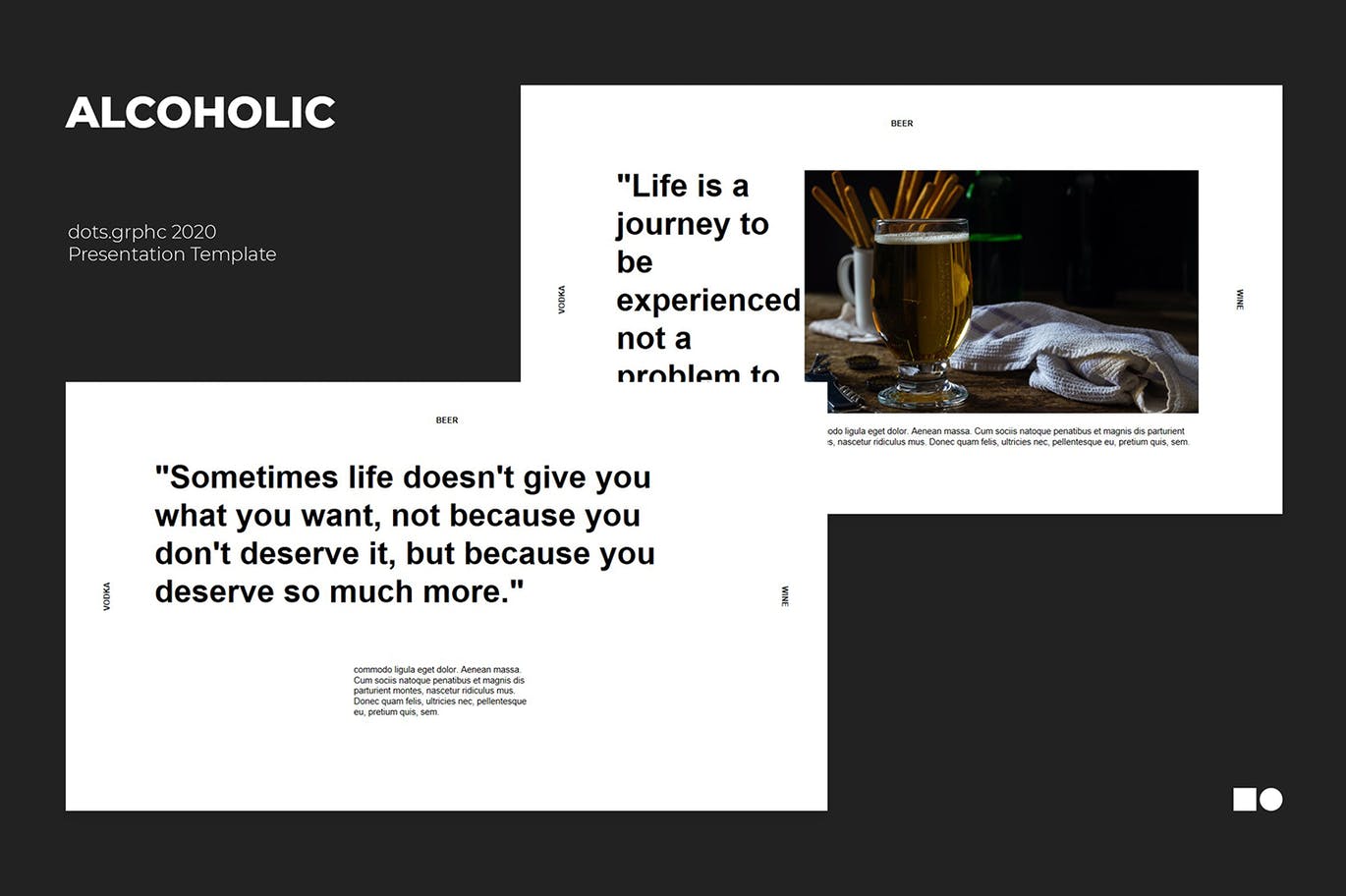 时尚高端酒品酒吧powerpoint幻灯片演示模板（pptx）