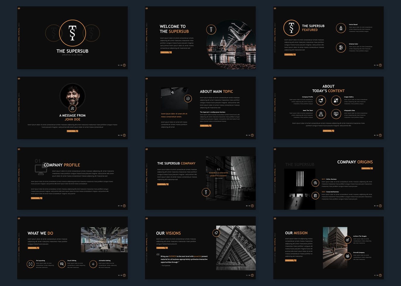 高品质的黑色配色商业商务提案powerpoint幻灯片演示模板（pptx）