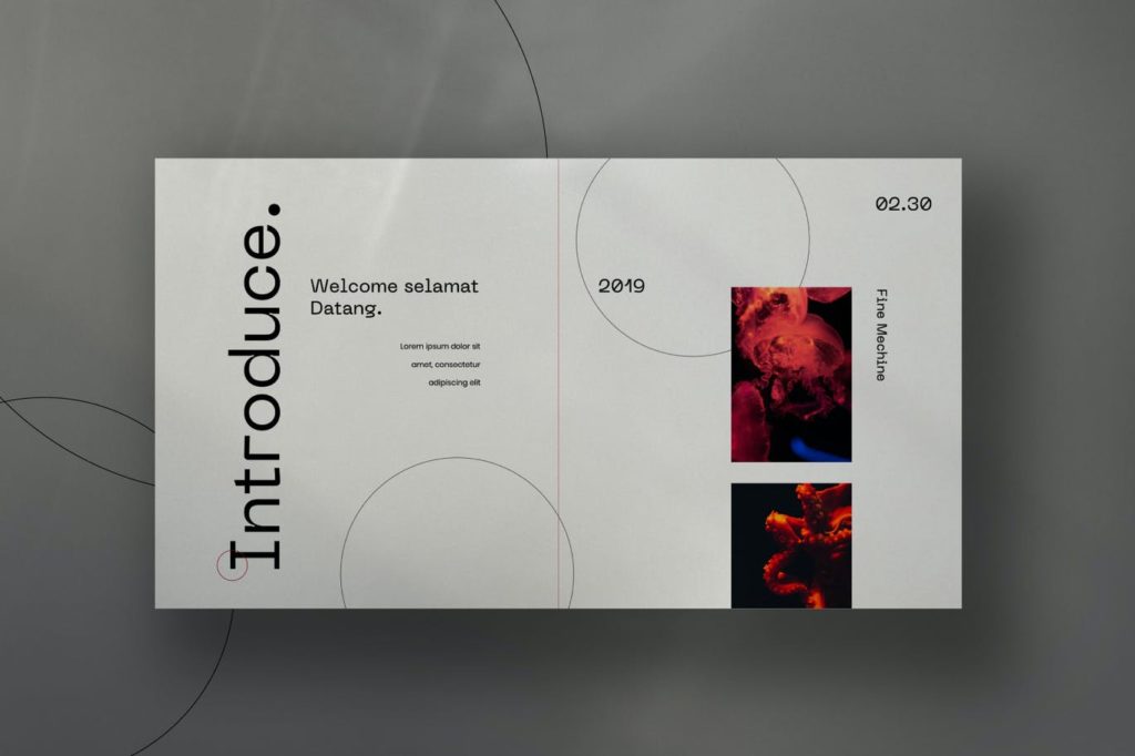 PPT模板 | 独特几何元素点线面现代风格时尚界杂志圈运动品牌拼贴Google幻灯片模板