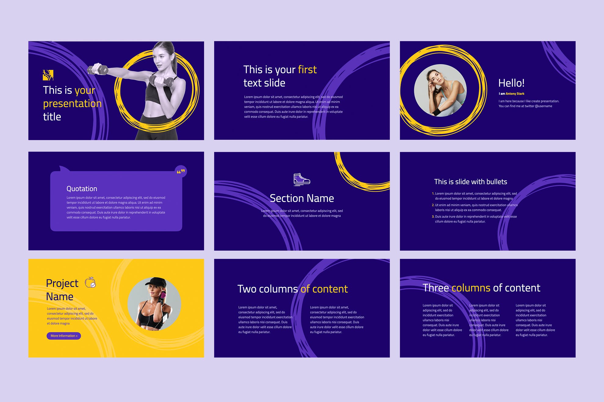 健身和运动PPT模板（PPTX）