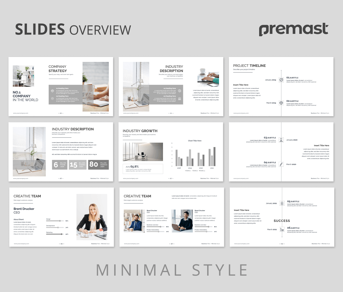 简约风格的多用途大数据业务计划powerpoint幻灯片演示模板（pptx）