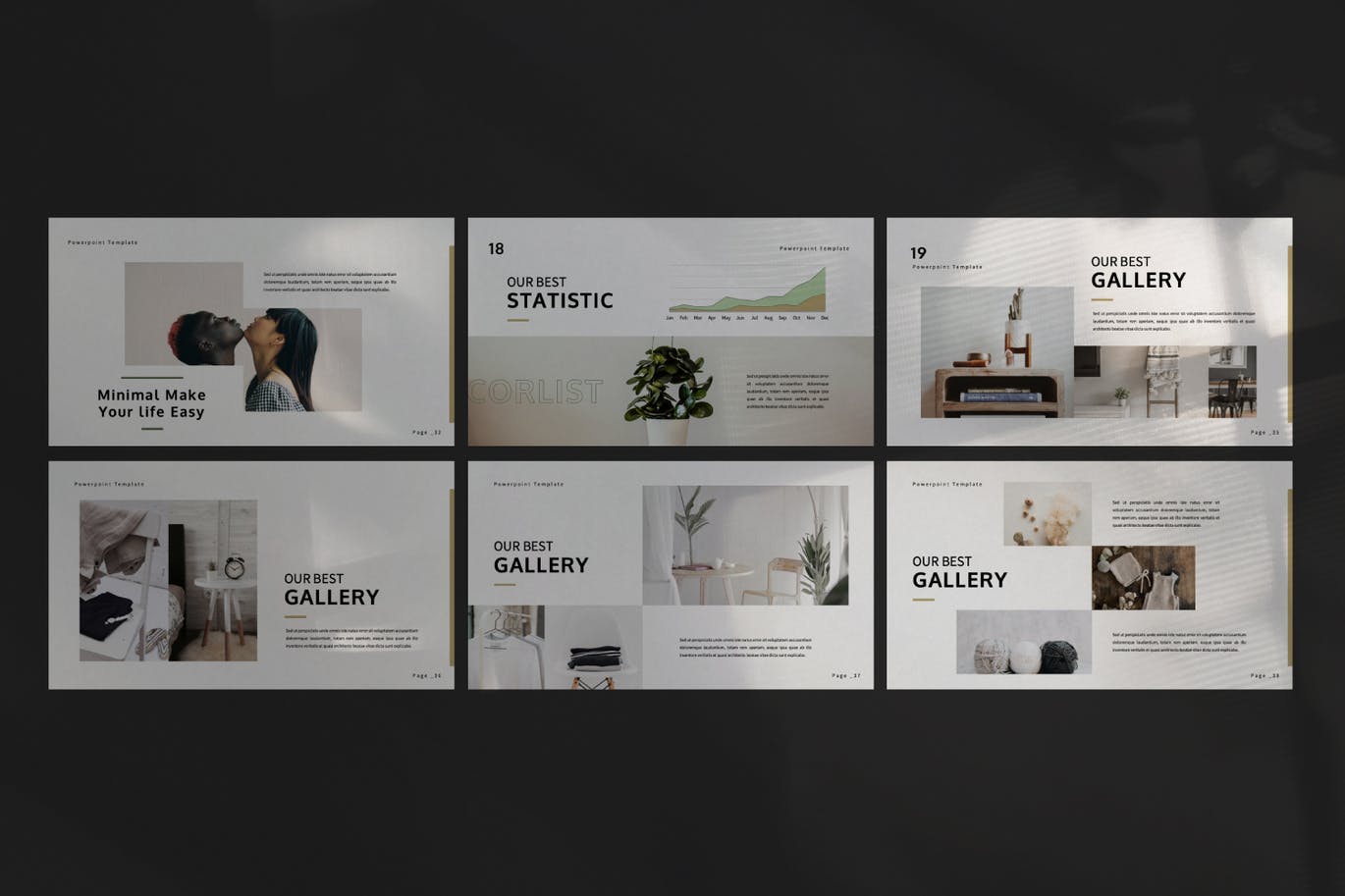 优雅时尚高端清新简约多用途的高品质powerpoint幻灯片演示模板（pptx）