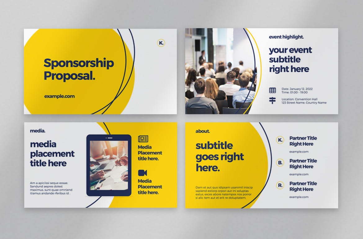 高品质的时尚高端简约黑色黄色搭配配色多用途学术报告模板（indd）