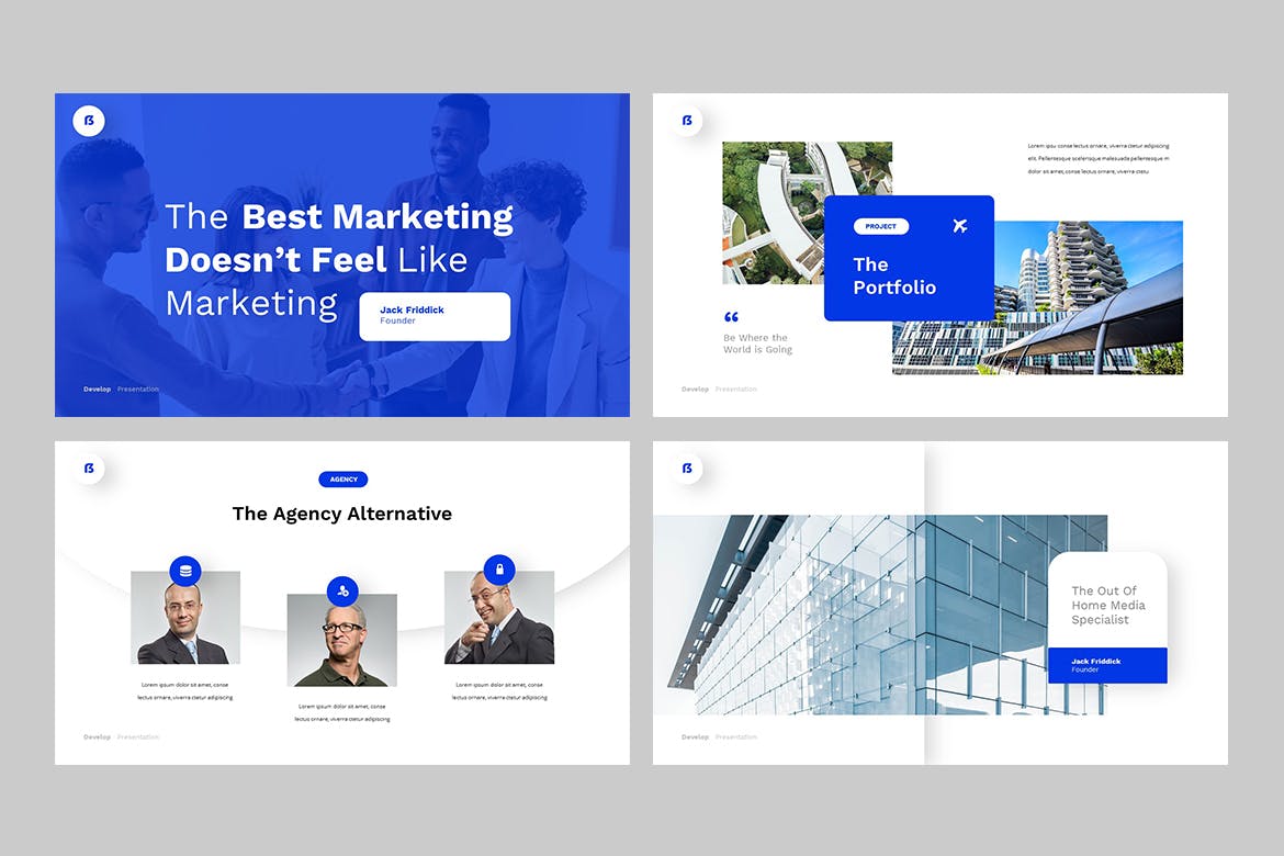 时尚高端简约专业的商业商务powerpoint幻灯片演示模板（pptx）