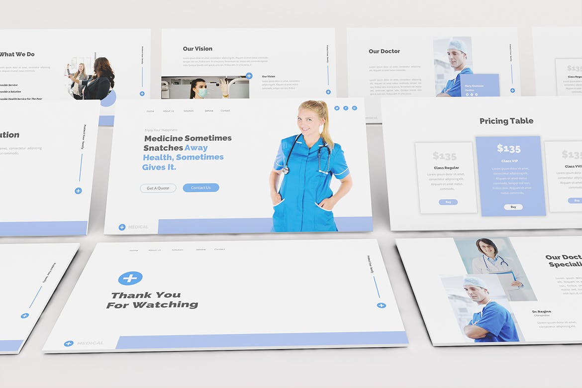 医学相关内容的PPT模板（PPTX）