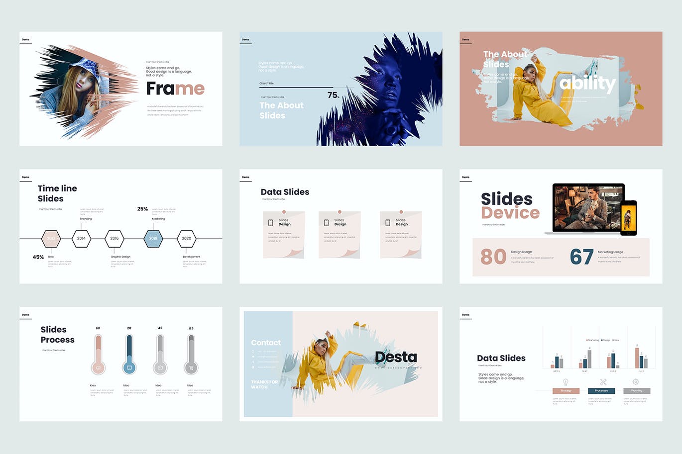 时尚高端专业的高品质powerpoint幻灯片演示模板(pptx)