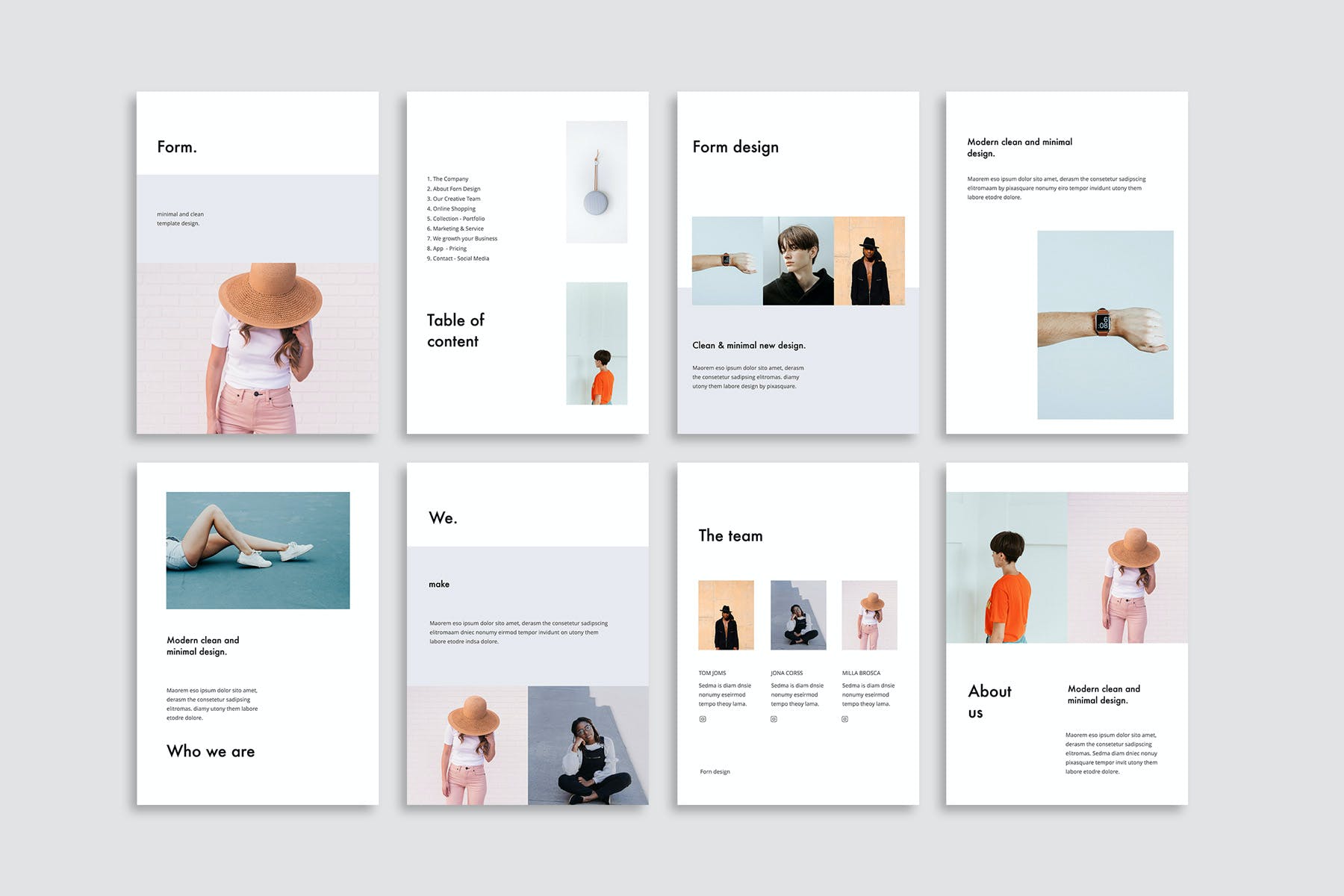 干净现代极简优秀的垂直风格PPT模板下载（PPTX）