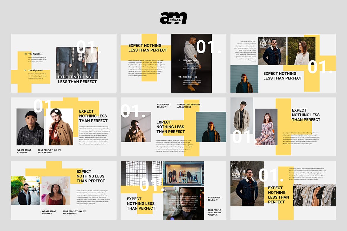 极简主义和独特的设计的PPT模板下载