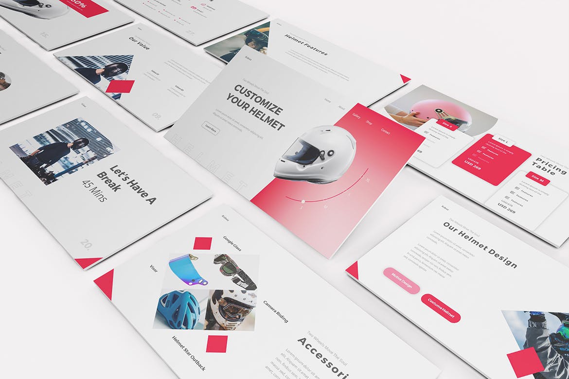 时尚的产PPT模板下载（PPTX）